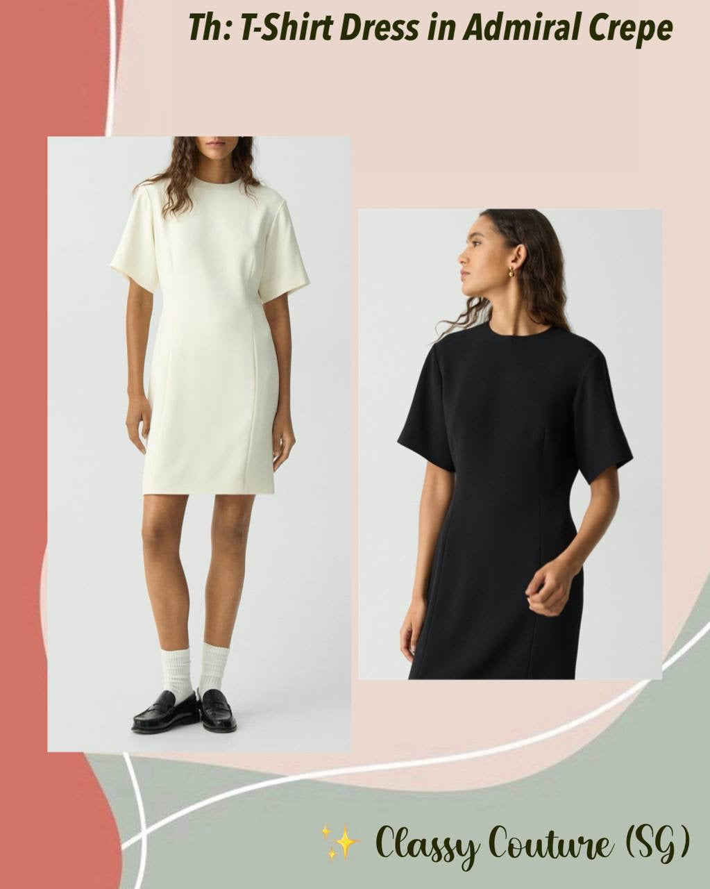 TH T-Shirt Mini Dress in Admiral Crepe