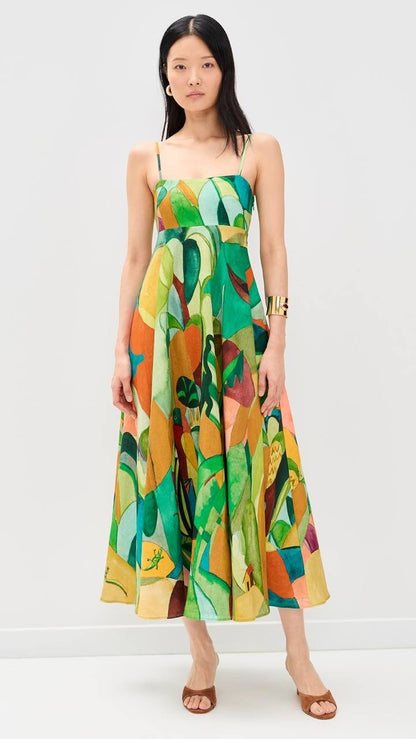 ALM Mokshini Linen Sundress Midi Dress