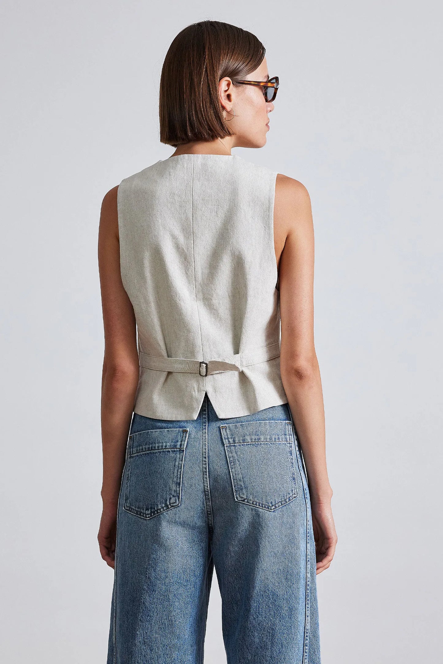 AA Cecilia Vest | Elsa Blazer | Bari Crop Trousers in Flax | Set