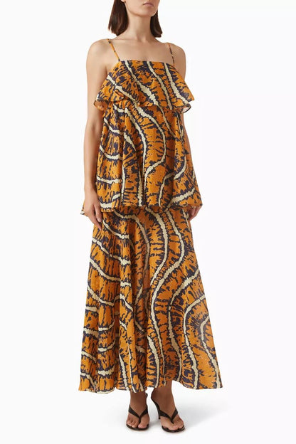 ALM Ripple Ramie Tiered Maxi Dress Sundress