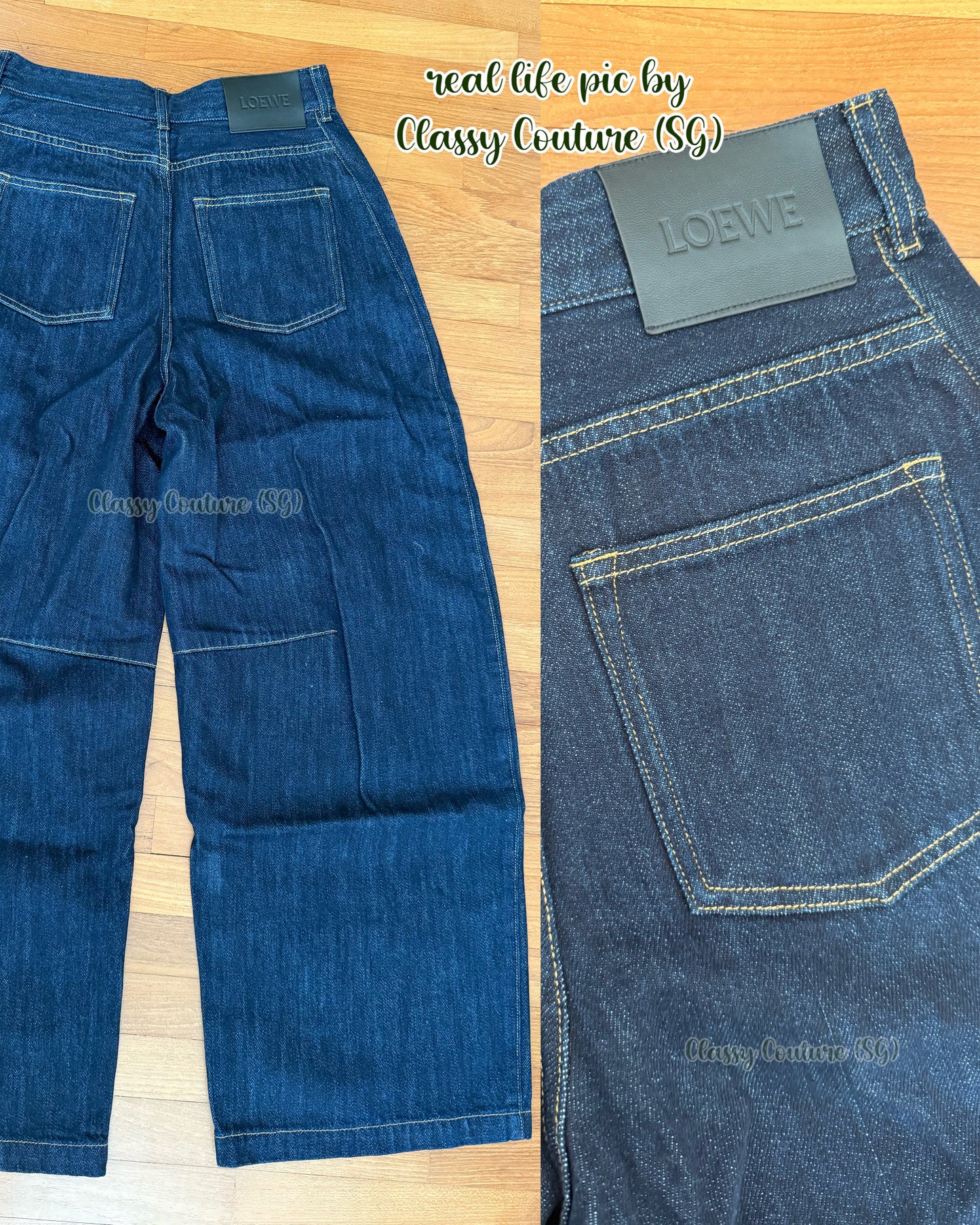 LW Anagram Barrel Denim Jeans Pants in Dark Indigo Wash