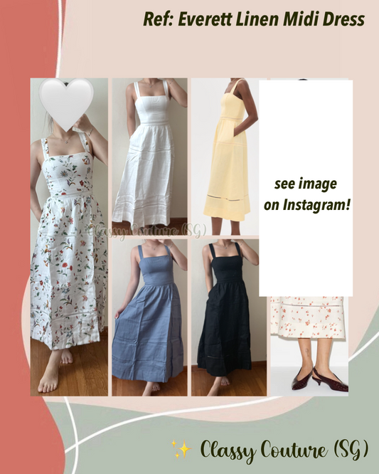 6 Colors! Ref Everett Linen Midi Dress