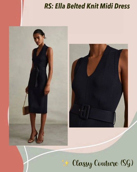 RS Ella Belted Knit Midi Dress