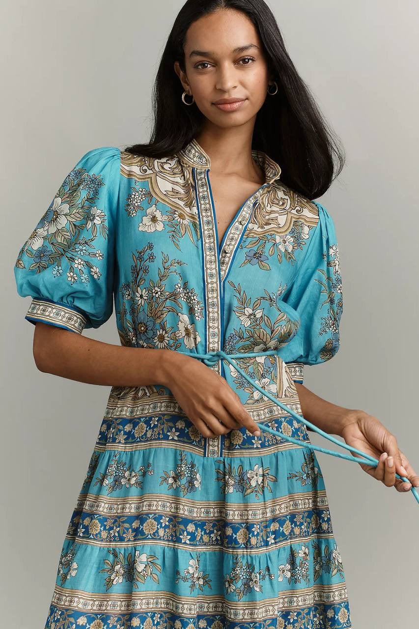 ALM Cassie Tiered Ramie Midi Dress