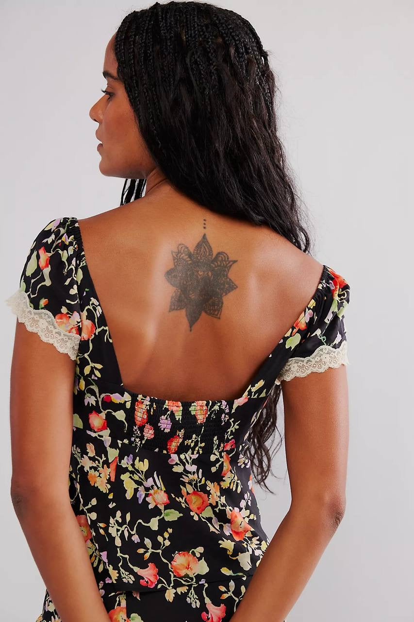 RX Rosella Lace Viscose Trim Top