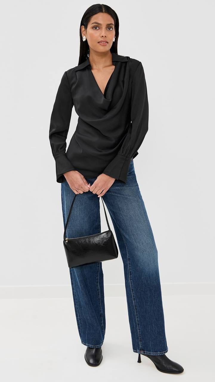 SK Symone Satin Cowl Neck Top