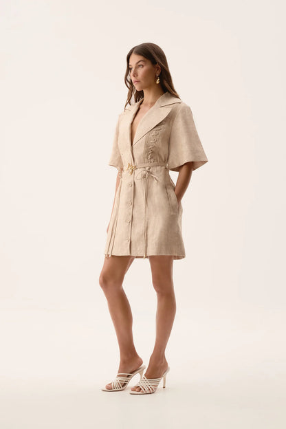 AJ Morgan & Ana Linen-Blend Mini Dress