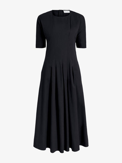 PS Ainsley Pleated Brushed Cotton Blend Twill Midi Dress