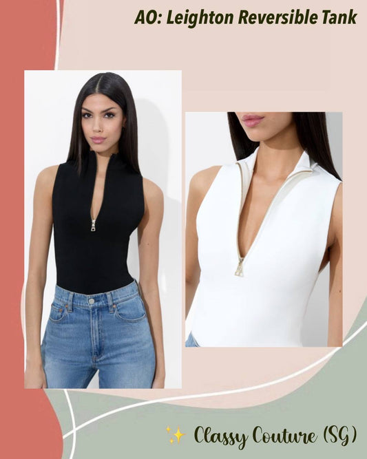 AO Leighton Reversible Mock Neck Viscose-Blend Tank Top