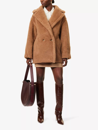 MM Short Teddy Bear Icon Alpaca-Wool-Silk Coat Jacket