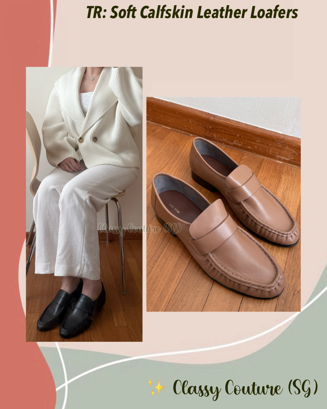 TR Soft Calfskin Leather Loafers