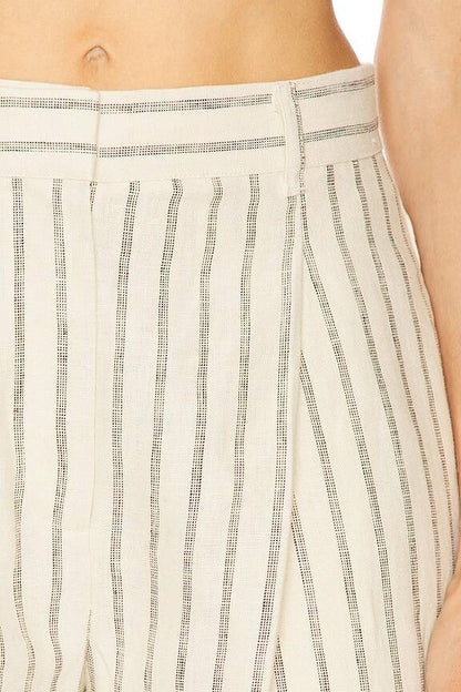 PSE Mackenzie Linen Striped Pleat Trousers Pant