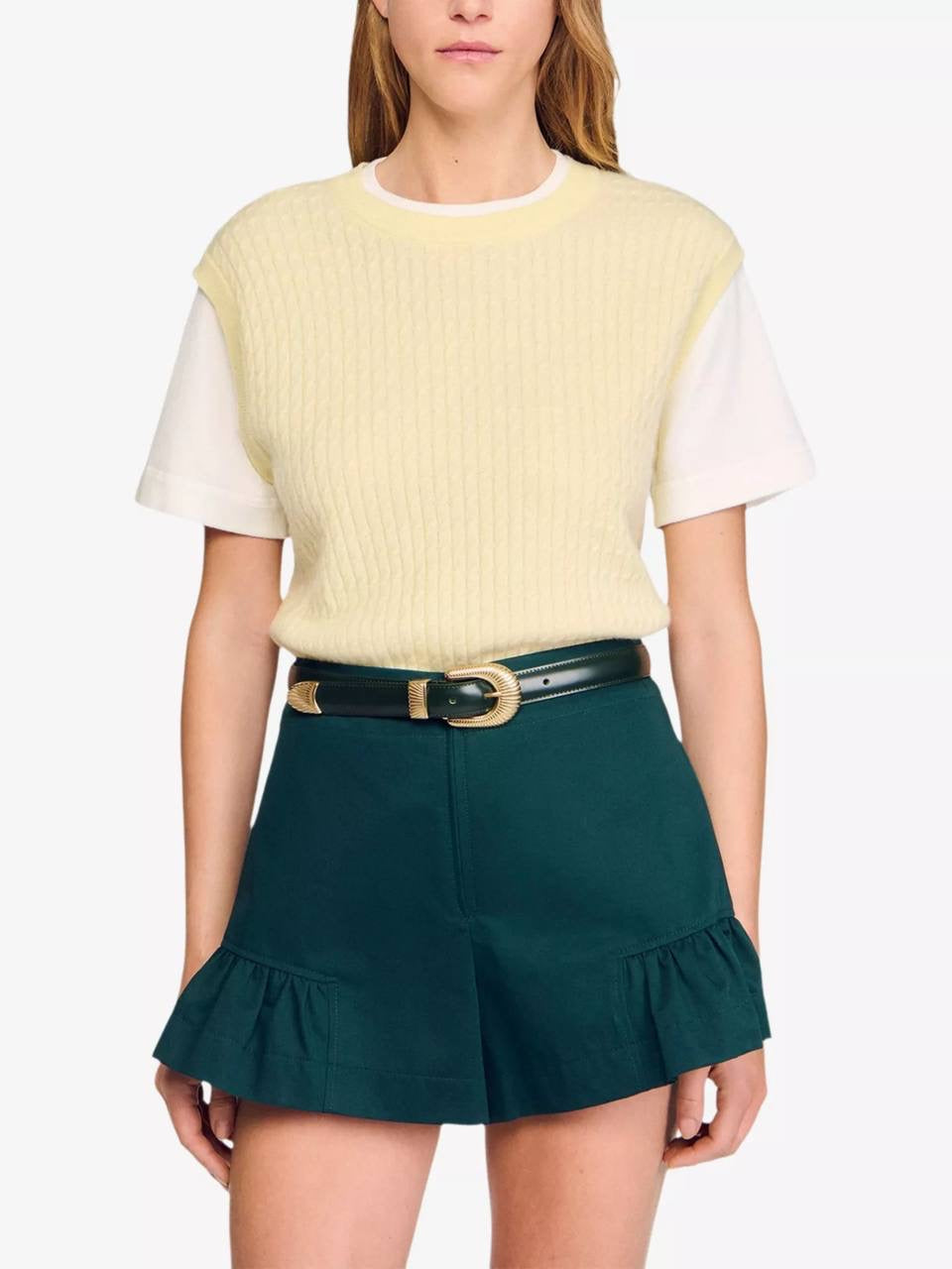 SD Layered Short-Sleeved Knitted Jumper