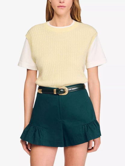 SD Layered Short-Sleeved Knitted Jumper