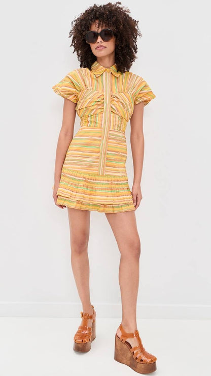 ALX Lera Striped Mini Dress