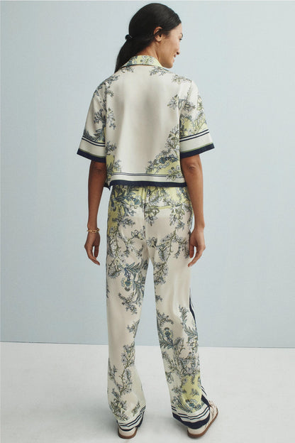 VB Spruce Button Down Silky Twill Cropped Shirt
