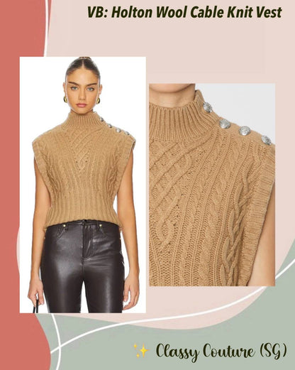 VB Holton Wool Cable Knit Vest