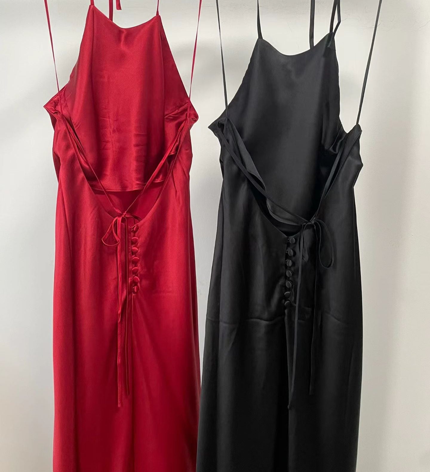 Ref Jeany Silk Halter Backless Maxi Dress