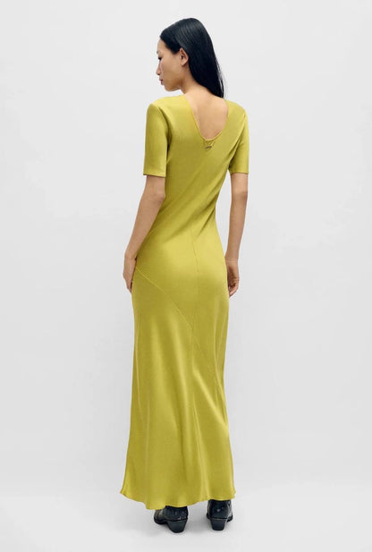 (PART 5/5) SL Short Sleeve Silk Bias Midi Maxi Dress