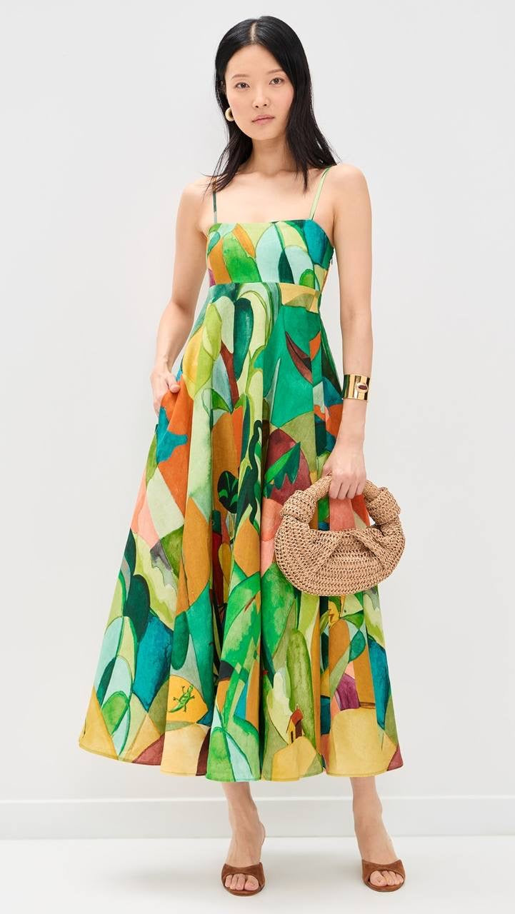 ALM Mokshini Linen Sundress Midi Dress