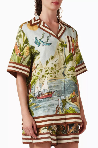 ALM Toucan Tango Buttondown Shirt | Shorts | Linen Set