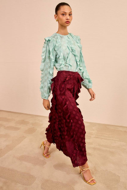 UJ Della Cascading Ruffle Blouse