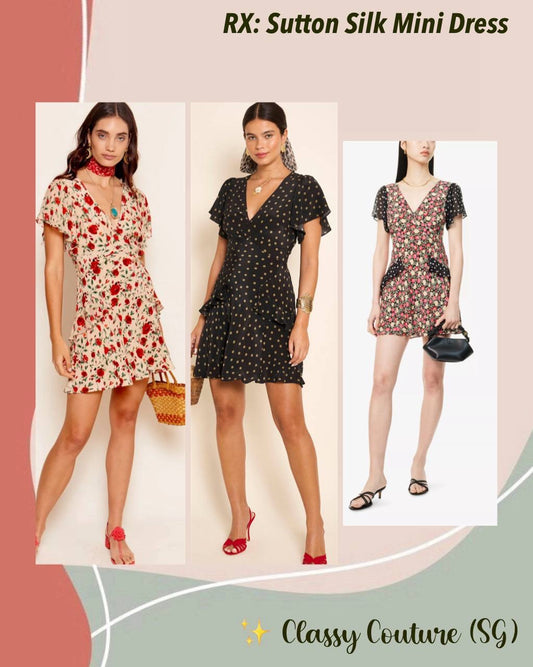 RX Sutton Flutter Sleeve Silk Mini Dress