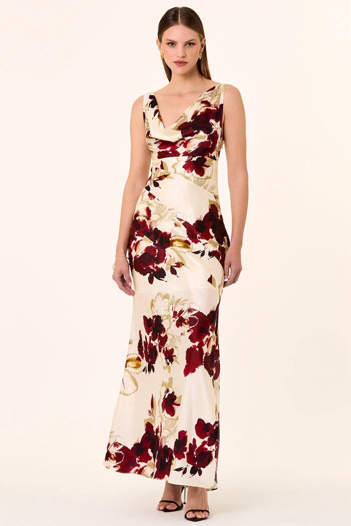 NC Sally Cowl-neck Silk Viscose Maxi Dress