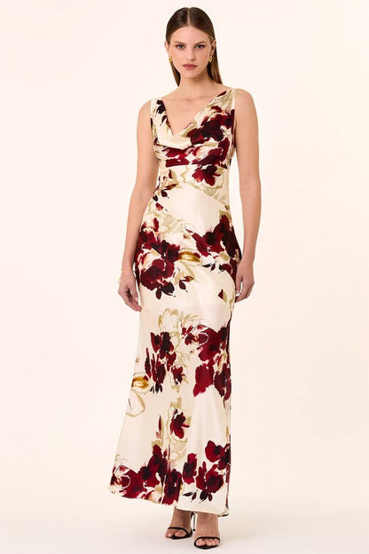 NC Sally Cowl-neck Silk Viscose Maxi Dress