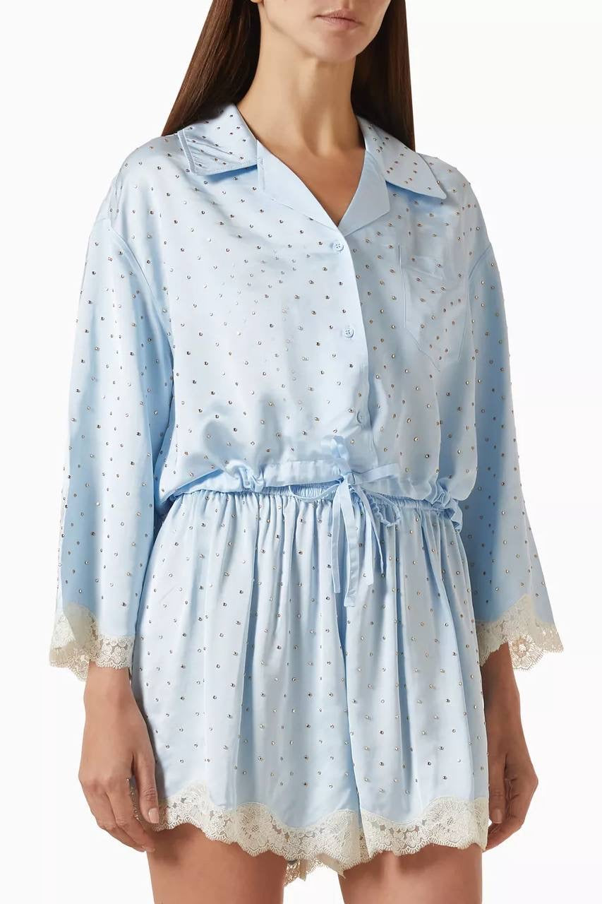 SD Limonessa Rhinestone-Embellished Shirt | Shorts