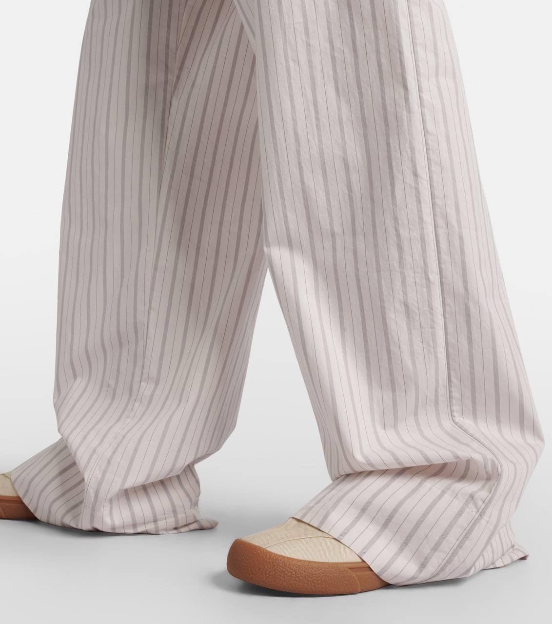 TR Hypnosta Striped Cotton Poplin Wide Leg Pants