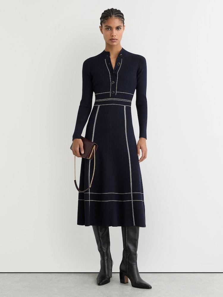 Petite/regular! RS Charlie Knit Midi Dress With Contrast Stitching