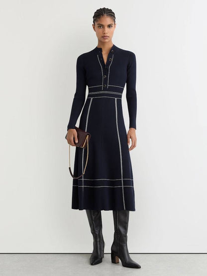 Petite/regular! RS Charlie Knit Midi Dress With Contrast Stitching