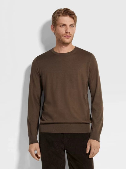 ZN Men's Cashseta Cashmere and Silk Crewneck Sweater