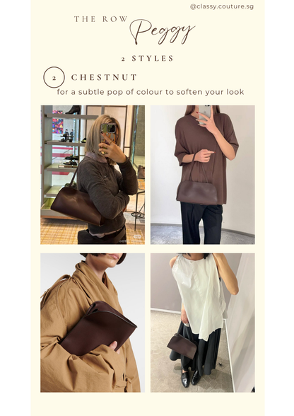2 Colors! TR Peggy Clutch / Shoulder Bag in Polished Saddle Calfskin Leather