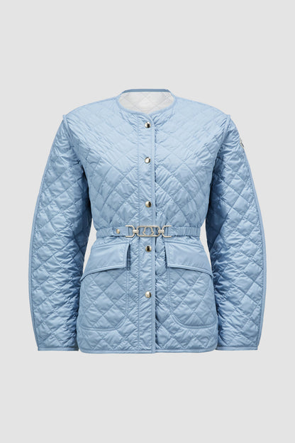 MC Corinto Short Down Belted Jacket with Diamond Quilting