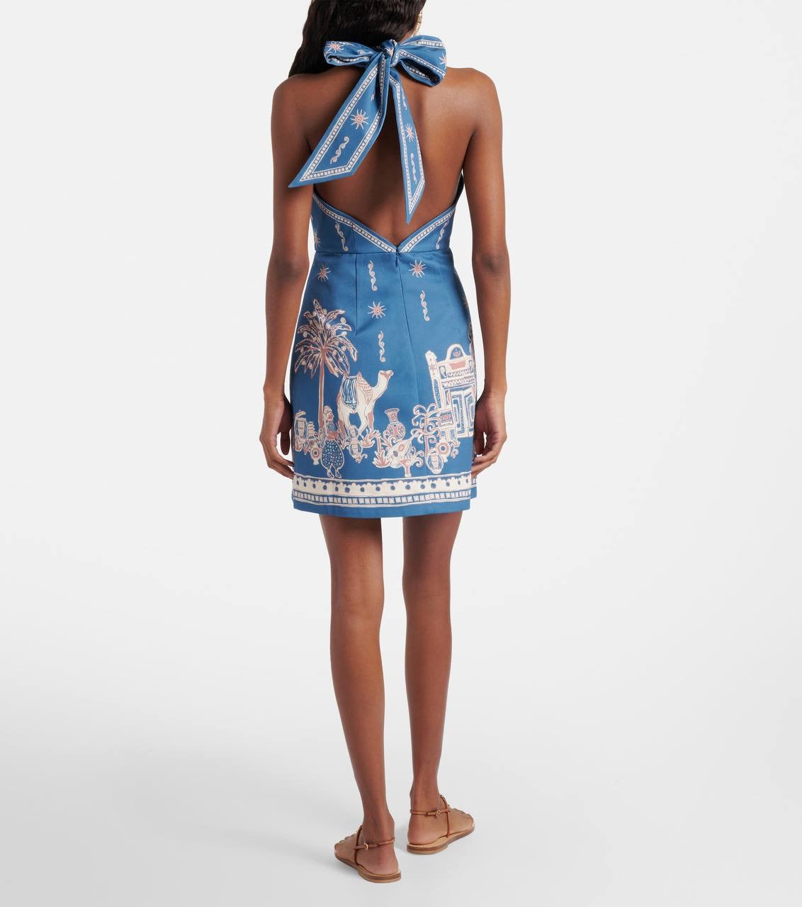 ALM Acacia Halter Ribbon Tie Mini Dress