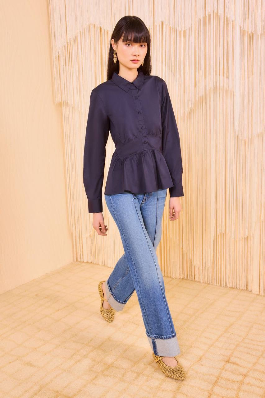 UJ Juna Long Sleeve Peplum Blouse Top