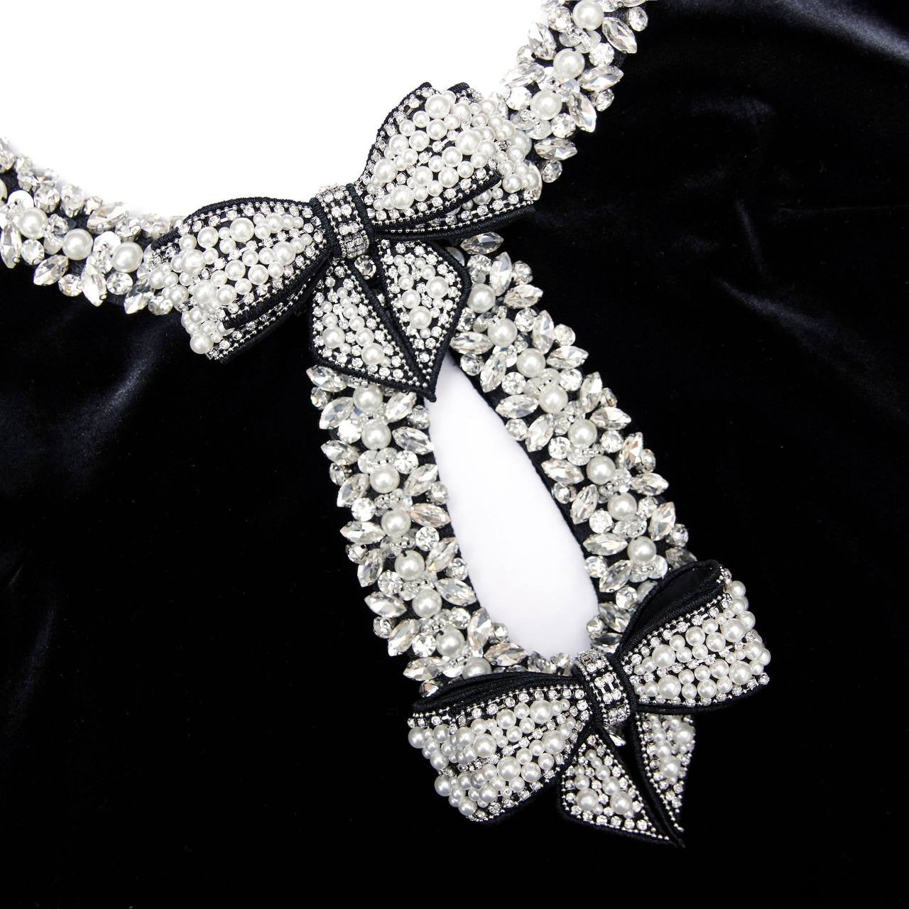 SP Black Velvet Bow Cut Out Shift Mini Dress