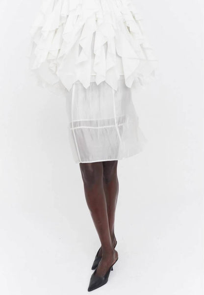 TG Sheer Apron Top | Skirt in White