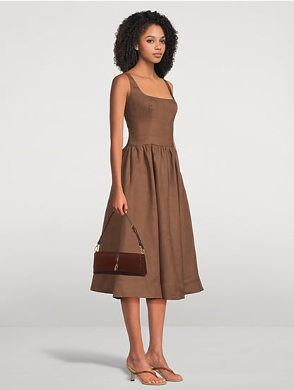 4 Colors! Ref Janu Linen Midi Dress