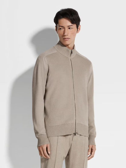 ZN Men’s Cashseta Cashmere-Silk Full Zip Cardigan