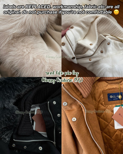 LP Icery Cashmere Short Jacket with Fox Fur Trim