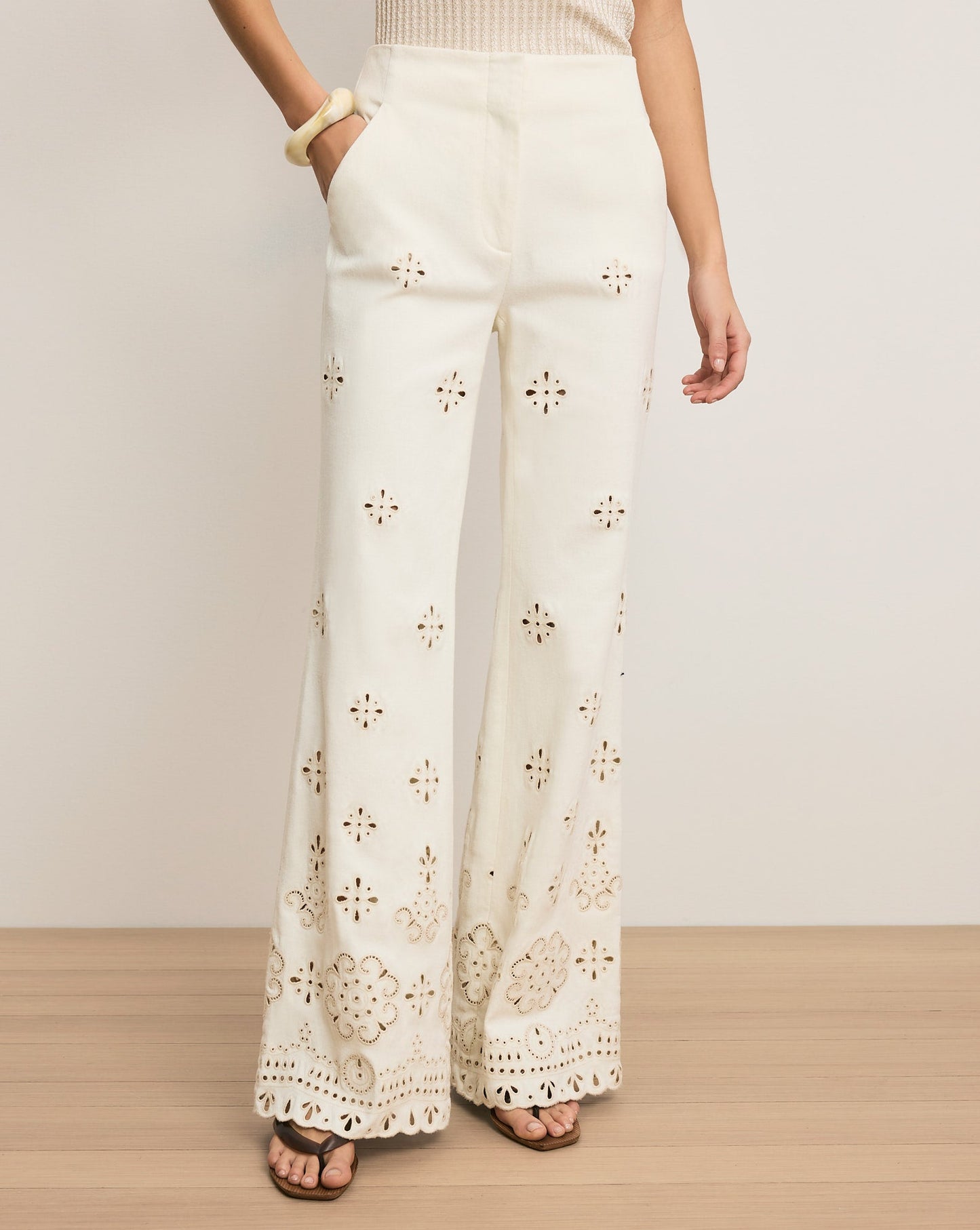 VB Townes Eyelet Vest | Komi Pants | Embroidered Stretch-cotton Twill Set