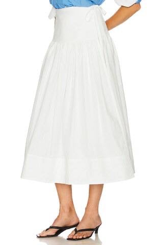 HS Midi Wrap Drop-Waist Tech Poplin Midi Skirt