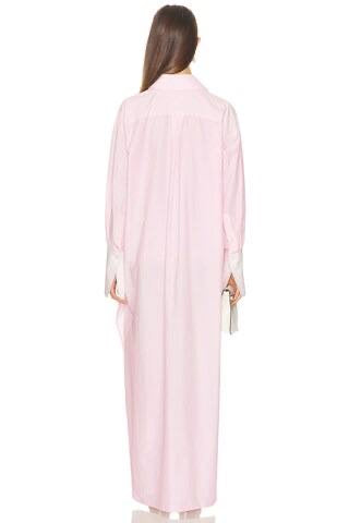 HS Oversized Pink Tech Poplin Shirtdress Maxi Dress