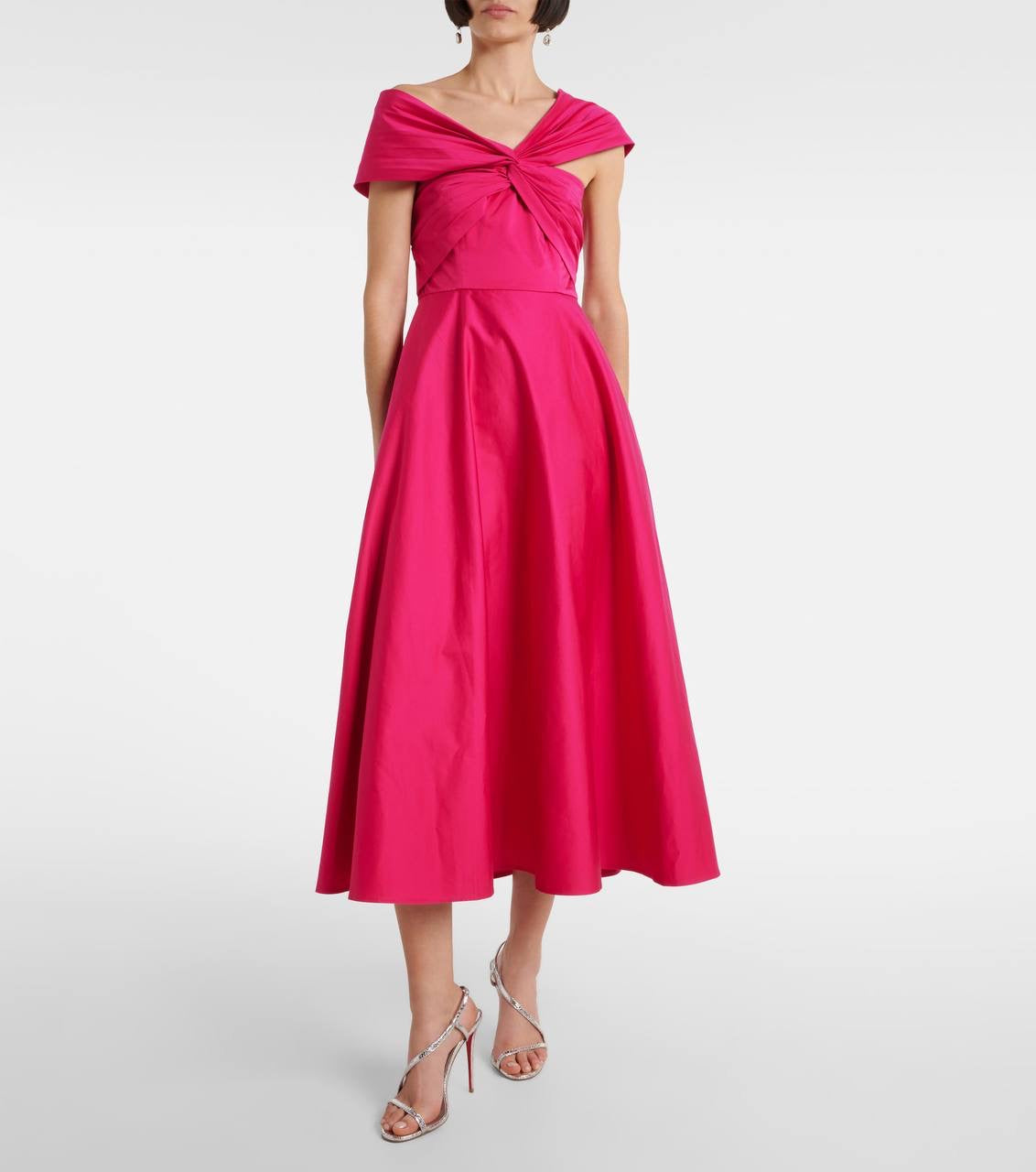 RM Asymmetric Stretching Cotton Poplin Midi Dress
