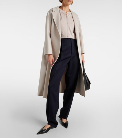 MM Esturia Wool Broadcloth Belted Midi Coat