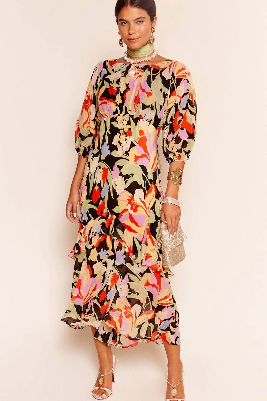 RX Cheryl Silk Midi Dress