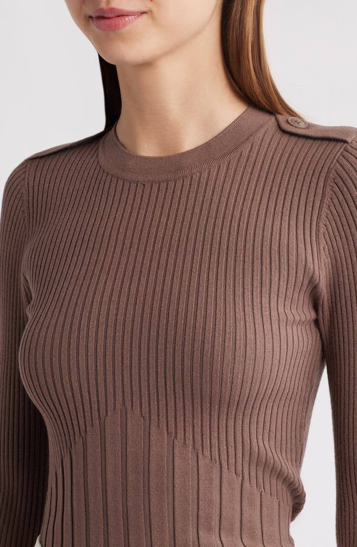 RS Vaux Rib Long Sleeve Viscose-blend Sweater Top